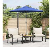 Garden Parasol with LEDs and Steel Pole Sun Shade Outdoor Umbrella vidaXL