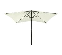 vidaXL Parasol with LEDs and Steel Pole Sand 2x3 m NEW