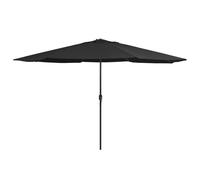 vidaXL Garden Parasol with Metal Pole 390 cm Black