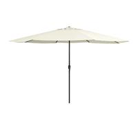 vidaXL Garden Parasol with Metal Pole Sunshade Outdoor Umbrella Sand White
