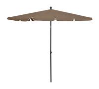 vidaXL Garden Parasol with Pole 210x140 cm Taupe UK HOT