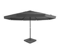 Garden Parasol Anthracite 5.00m diameter 3.85m high Aluminium Steel Crank Base.