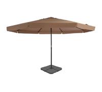 vidaXL Garden Parasol with Portable Base Patio Sunshade Outdoor Umbrella Taupe