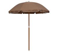 vidaXL Outdoor Parasol 180 cm - Steel Pole Umbrella, UV Resistant, Anti-fade Polyester, Easy to Clean, Stable and Durable, Ideal for Garden, Patio and Beach - Taupe