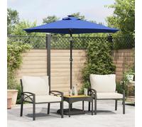 vidaXL Garden Parasol with Steel Pole Azure Blue 225x225x212 cm
