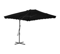 vidaXL Garden Parasol with Steel Pole Sunshade Outdoor Umbrella Canopy Black