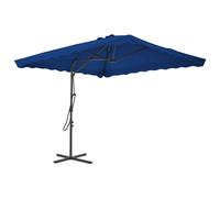 vidaXL Garden Parasol with Steel Pole Blue 250x250x230 cm