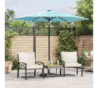 vidaXL Garden Parasol with Steel Pole Blue 268x268x226 cm
