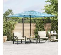 vidaXL Garden Parasol with Steel Pole Blue 290x290x238 cm