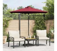 vidaXL Garden Parasol with Steel Pole Bordeaux Red 225x225x212 cm