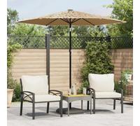 vidaXL Garden Parasol with Steel Pole Brown 223x223x213 cm