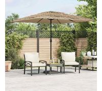 vidaXL Garden Parasol with Steel Pole Brown 248x248x248 cm