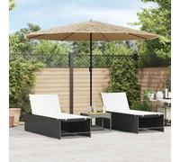 vidaXL Garden Parasol with Steel Pole Brown 324x324x247 cm