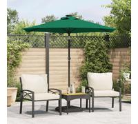 vidaXL Garden Parasol with Steel Pole Green 225x225x212 cm