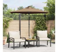 vidaXL Garden Parasol with Steel Pole Taupe 225x225x212 cm