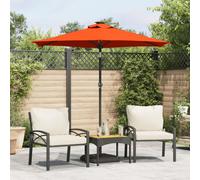 vidaXL Garden Parasol with Steel Pole Terracotta 225x225x212 cm
