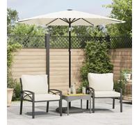 vidaXL Garden Parasol with Steel Pole White 223x223x213 cm