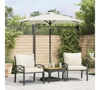 vidaXL Garden Parasol with Steel Pole White 225x225x212 cm