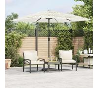 vidaXL Garden Parasol with Steel Pole White 248x248x248 cm