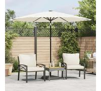 (white, 268 x 268 x 226 cm) vidaXL Garden Parasol with Steel Pole Outdoor Umbrella Balcony Sun Parasol