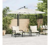 vidaXL Garden Parasol with Steel Pole White 269x269x235 cm