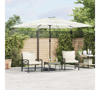 vidaXL Garden Parasol with Steel Pole White 290x290x238 cm