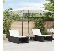 vidaXL White Straw Top Garden Parasol with Steel Pole 3.2m - Size: 247 x 324 x 324cm - Wilko