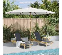 vidaXL Garden Parasol with Wooden Pole 350 cm Sand White