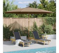 vidaXL Garden Parasol with Wooden Pole Sunshade Outdoor Umbrella Canopy Taupe