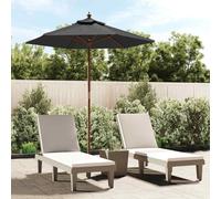 vidaXL Garden Parasol with Wooden Pole Anthracite 196x231 cm UK HOT