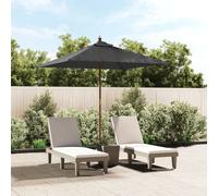 vidaXL Garden Parasol, Wooden Pole Outdoor Umbrella with Anti-Fade Polyester, UV Protection; Features Air Venting and Pulley System; 198x198x231cm, Anthracite