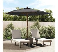 (anthracite) vidaXL Garden Parasol Outdoor Umbrella Parasol Sun Shade with Wooden Pole