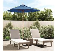 vidaXL Garden Parasol with Wooden Pole Azure Blue 196x231 cm