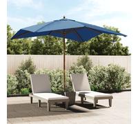 vidaXL Garden Parasol with Wooden Pole Azure Blue 300x300x273 cm