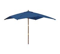 vidaXL Garden Parasol with Wooden Pole Azure Blue 300x300x273 cm UK HOT