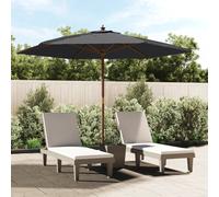 vidaXL Garden Parasol with Wooden Pole Black 299x240 cm
