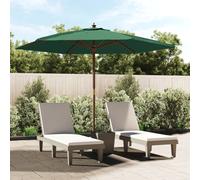 vidaXL Garden Parasol with Wooden Pole Green 299x240 cm UK