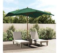 (green) vidaXL Garden Parasol Umbrella with Wooden Pole Outdoor Parasol Sun Umbrella