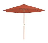 vidaXL Garden Parasol with Wooden Pole, Outdoor Umbrella for Balcony Terrace, Sunshade for Table, Patio Canopy, UV Protection Sun Shelter, Terracotta