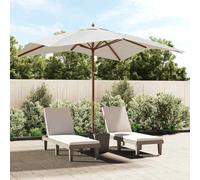 vidaXL Garden Parasol with Wooden Pole Sand 300x300x273 cm UK HOT