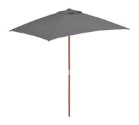 vidaXL Garden Parasol with Wooden Pole Sunshade Outdoor Umbrella Anthracite