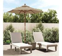 vidaXL Garden Parasol with Wooden Pole Taupe 196x231 cm
