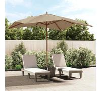 vidaXL Garden Parasol with Wooden Pole Taupe 300x300x273 cm NEW