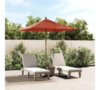 Garden Parasol with Wooden Pole Terracotta 198x198x231 cm