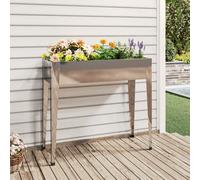 vidaXL Garden Planter 100.5x40.5x90 cm Galvanised Steel Outdoor Raised Bed