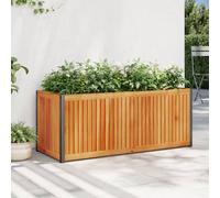 Garden Planter Outdoor Flower Pot Planter Pot Solid Wood Acacia & Steel vidaXL