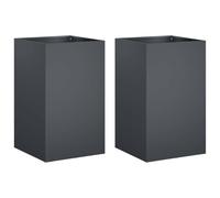 vidaXL Garden Planter 2 pcs Anthracite 30 x 30 x 50 cm