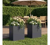 VidaXL Garden Planter 2 Pcs Anthracite 40 X 30 X 40 Cm