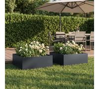 VidaXL Garden Planter 2 Pcs Anthracite 40 X 40 X 20 Cm