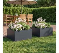 VidaXL Garden Planter 2 Pcs Anthracite 40 X 40 X 30 Cm